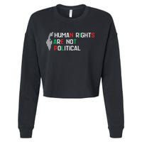 retro Human Rights Are Not Political Support Palestine  Cropped Pullover Crew