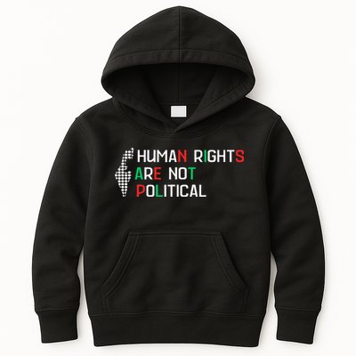 retro Human Rights Are Not Political Support Palestine  Kids Hoodie