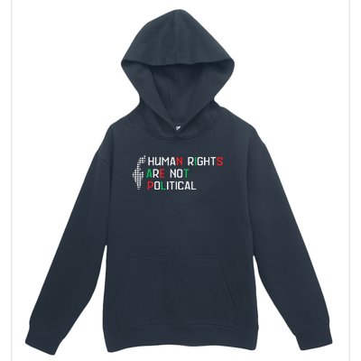 retro Human Rights Are Not Political Support Palestine  Urban Pullover Hoodie