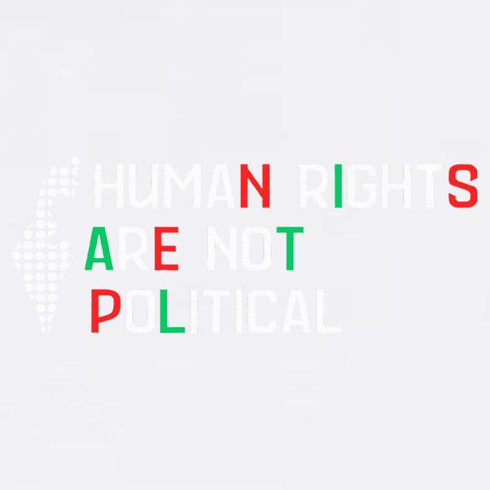 retro Human Rights Are Not Political Support Palestine  Garment-Dyed Sweatshirt