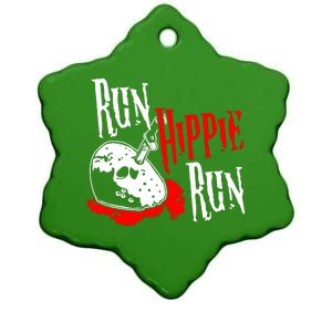 Run Hippie Run Ceramic Star Ornament