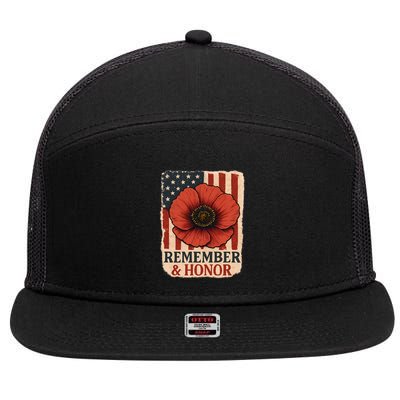 Remember & Honor 7 Panel Mesh Trucker Snapback Hat