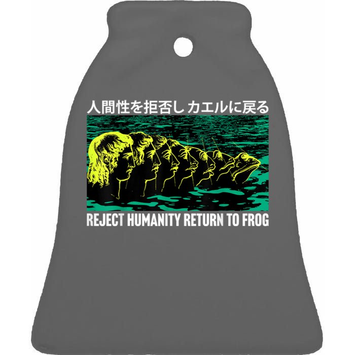 Reject Humanity Return To Frog Japanese Ceramic Bell Ornament