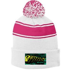 Reject Humanity Return To Frog Japanese Stripe Pom Pom Beanie