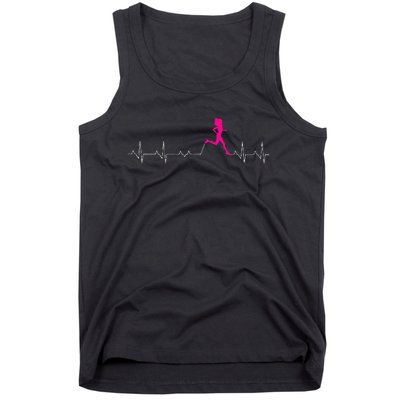 Runners Heartbeat Running Heartbeat Funny For Women Tank Top