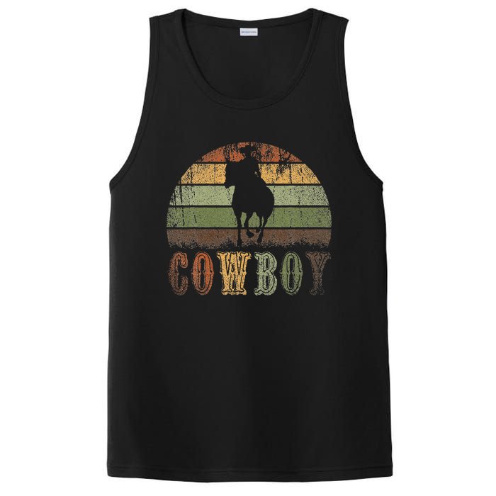 Retro Horseback Riding Rodeo Western Line Dance Horse Cowboy PosiCharge Competitor Tank