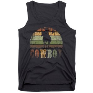 Retro Horseback Riding Rodeo Western Line Dance Horse Cowboy Tank Top