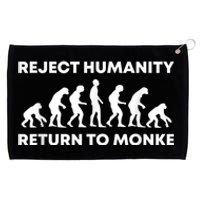 Reject Humanity Return To Monke Funny Meme Monkey Evolution Grommeted Golf Towel