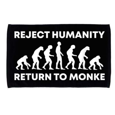 Reject Humanity Return To Monke Funny Meme Monkey Evolution Microfiber Hand Towel