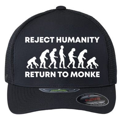 Reject Humanity Return To Monke Funny Meme Monkey Evolution Flexfit Unipanel Trucker Cap