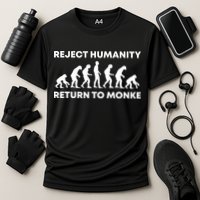 Reject Humanity Return To Monke Funny Meme Monkey Evolution Performance Shirt