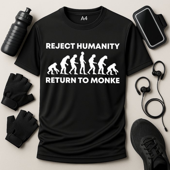 Reject Humanity Return To Monke Funny Meme Monkey Evolution Performance Shirt