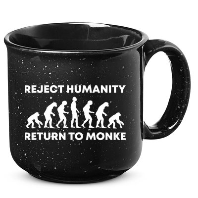 Reject Humanity Return To Monke Funny Meme Monkey Evolution 15oz Campfire Ceramic Mug