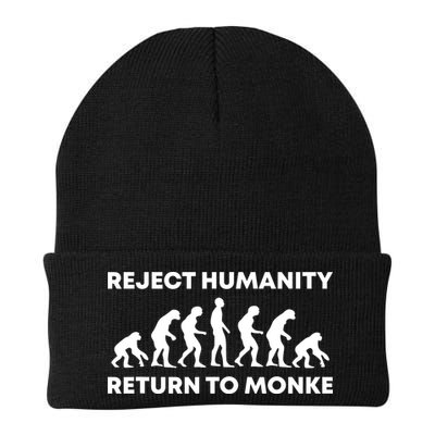 Reject Humanity Return To Monke Funny Meme Monkey Evolution Beanie