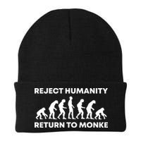 Reject Humanity Return To Monke Funny Meme Monkey Evolution Beanie