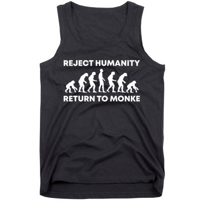 Reject Humanity Return To Monke Funny Meme Monkey Evolution Tank Top