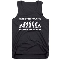 Reject Humanity Return To Monke Funny Meme Monkey Evolution Tank Top