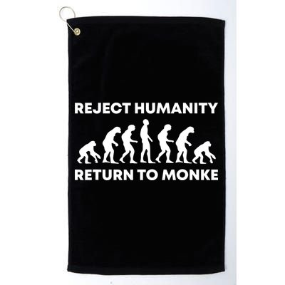 Reject Humanity Return To Monke Funny Meme Monkey Evolution Golf Towel