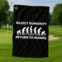 Reject Humanity Return To Monke Funny Meme Monkey Evolution Golf Towel