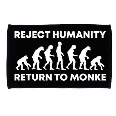 Reject Humanity Return To Monke Funny Meme Monkey Evolution Microfiber Hand Towel