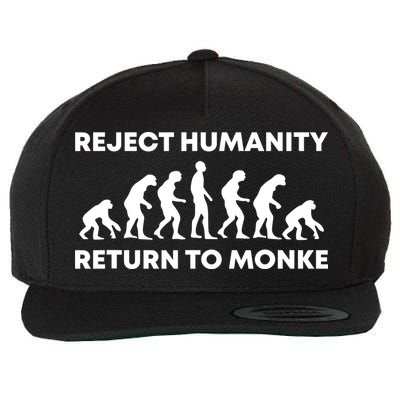 Reject Humanity Return To Monke Funny Meme Monkey Evolution Wool Snapback Cap
