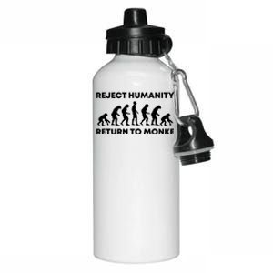 Reject Humanity Return To Monke Funny Meme Monkey Evolution Aluminum Water Bottle