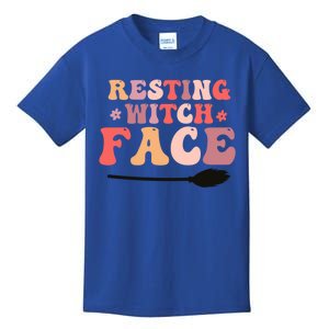 Retro Halloween Resting Witch Face Gift Kids T-Shirt