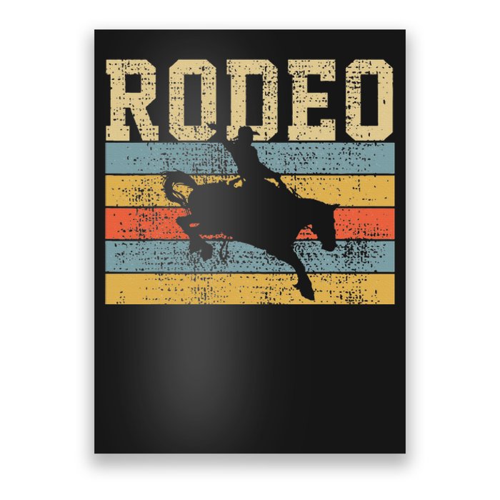 Rodeo Horse Riding Retro Western Country Poster