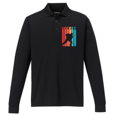 Retro Hockey Performance Long Sleeve Polo