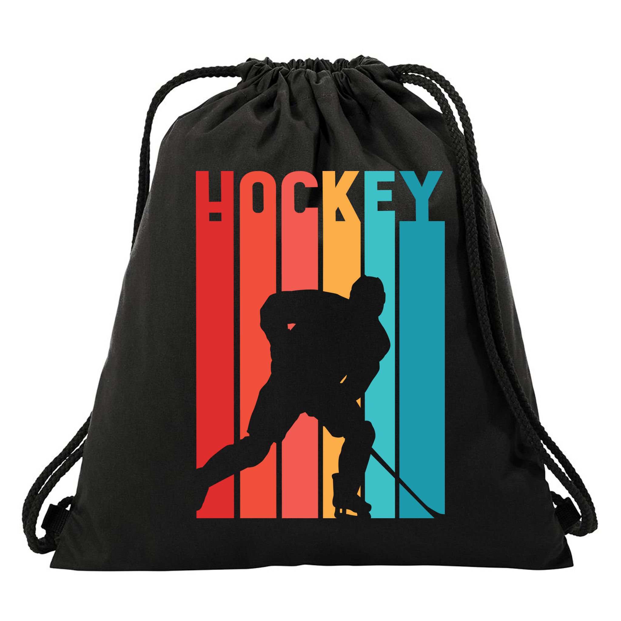 Retro Hockey Drawstring Bag