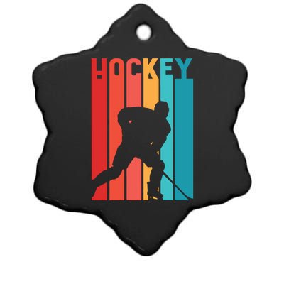 Retro Hockey Ceramic Star Ornament