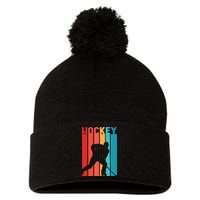 Retro Hockey Pom Pom 12in Knit Beanie