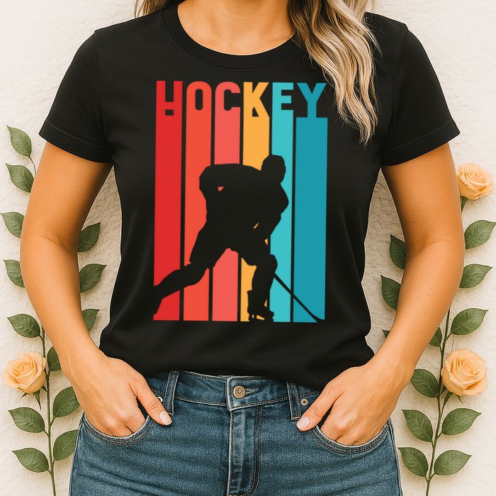 Retro Hockey Womens T-Shirt
