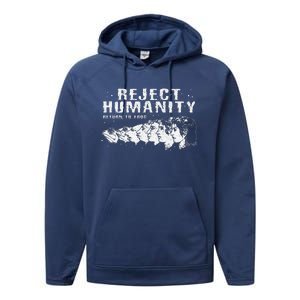 Reject Humanity Return To Frogfunny Costume Nature Lovers Performance Fleece Hoodie