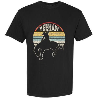 Retro Horse Riding Yeehaw Rodeo Cowboy Western Country Garment-Dyed Heavyweight T-Shirt