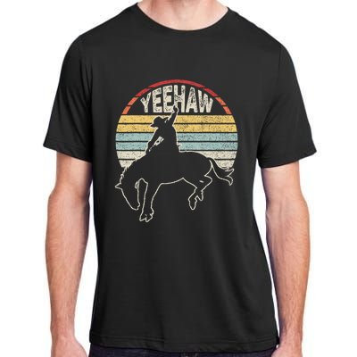 Retro Horse Riding Yeehaw Rodeo Cowboy Western Country Adult ChromaSoft Performance T-Shirt