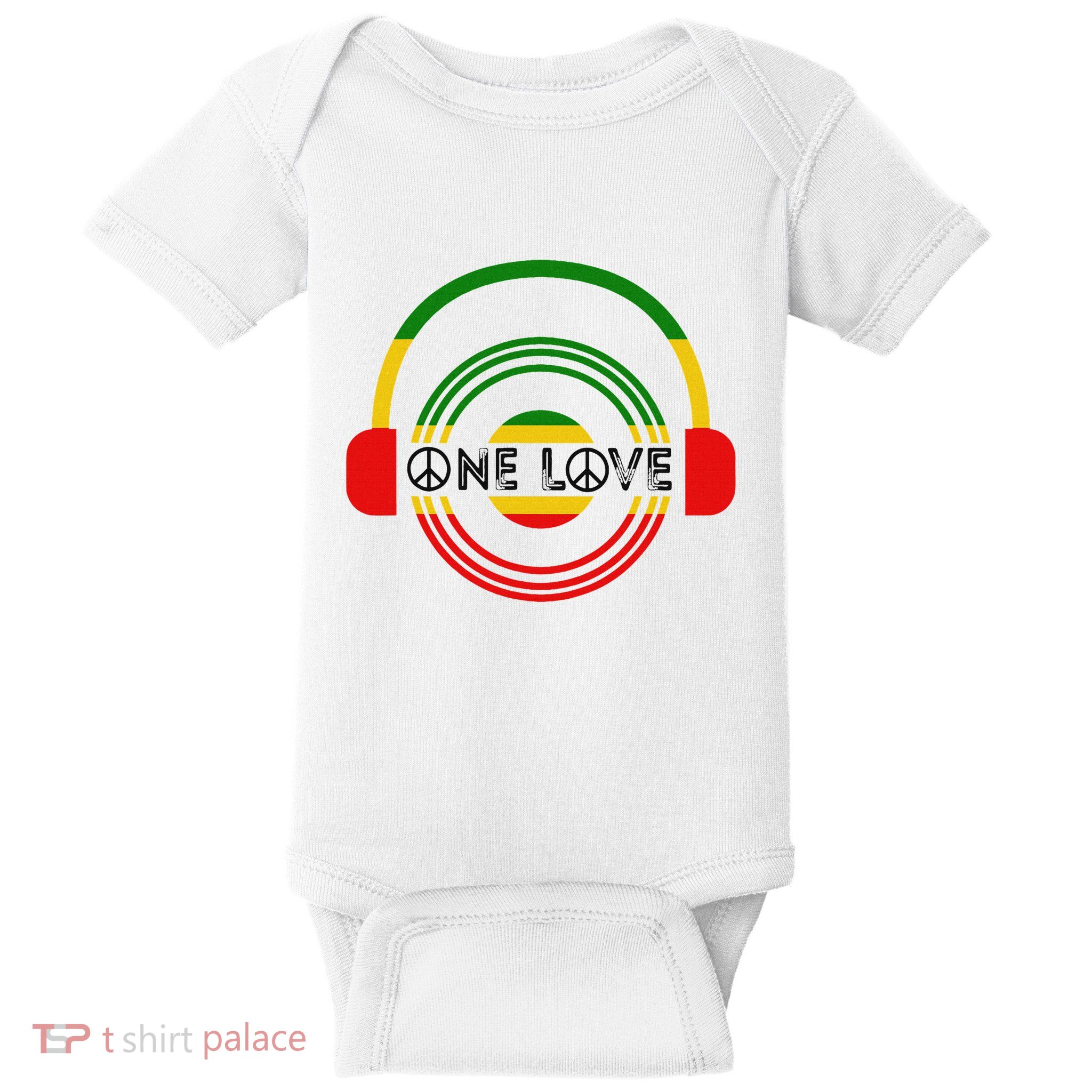 Reggae Headphone Rastafari Roots One Pride Love Rastafarian Baby Bodysuit