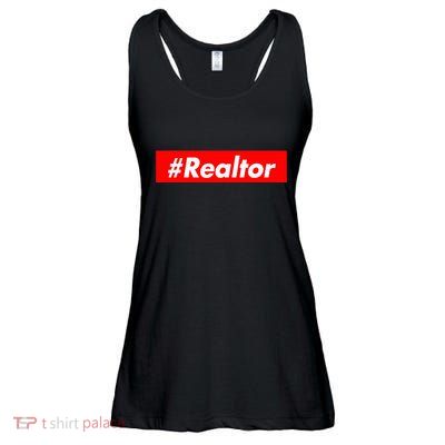Realtor Hashtag Realtor Real Estate Agent Broker Ladies Essential Flowy Tank