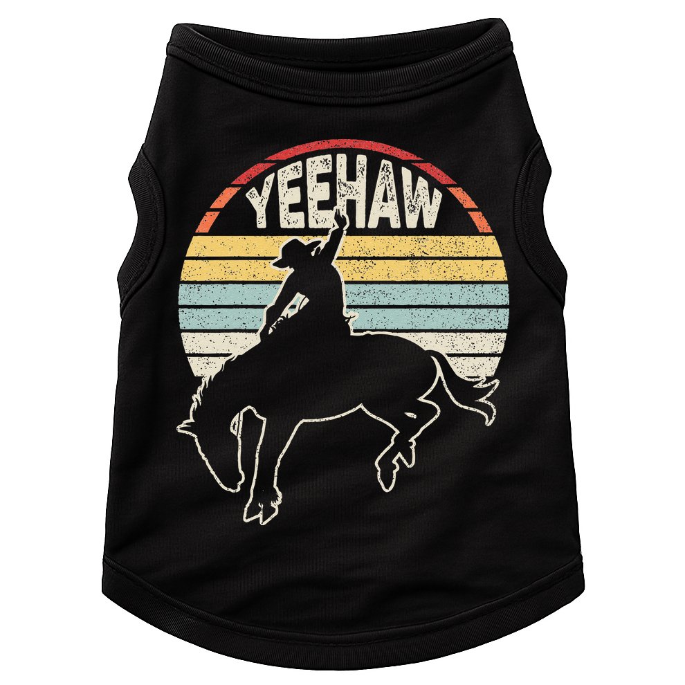 Retro Horse Riding Yeehaw Rodeo Cowboy Western Country Doggie Tank