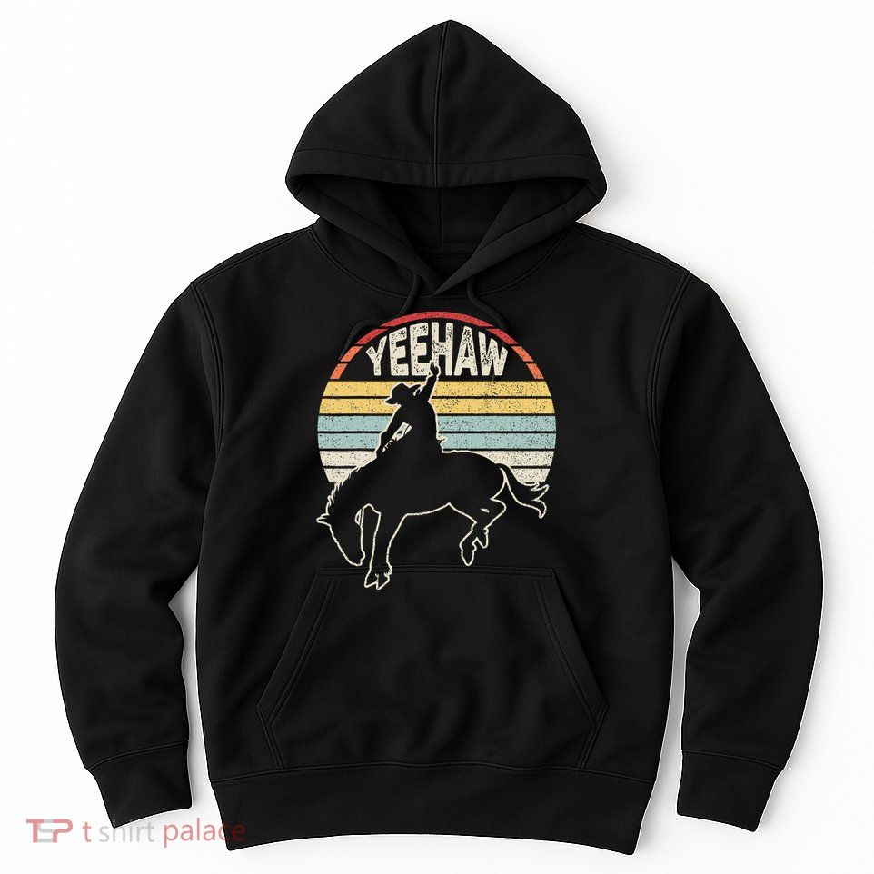 Retro Horse Riding Yeehaw Rodeo Cowboy Western Country Hoodie