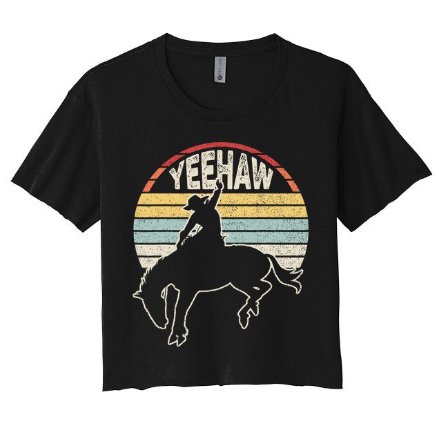 Retro Horse Riding Yeehaw Rodeo Cowboy Western Country Crop Top
