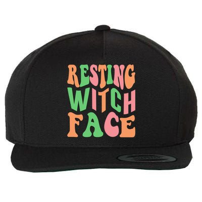 Retro Halloween Resting Witch Face Gift Wool Snapback Cap