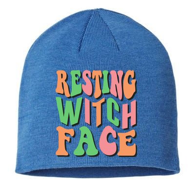 Retro Halloween Resting Witch Face Gift Sustainable Beanie