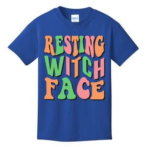 Retro Halloween Resting Witch Face Gift Kids T-Shirt