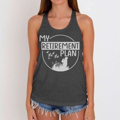 Retired Hunting Retirement Plan Gift Women's Knotted Racerback Tank