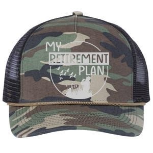 Retired Hunting Retirement Plan Gift Retro Rope Trucker Hat Cap