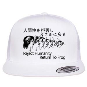 Reject Humanity Return To Frog Japanese Flat Bill Trucker Hat