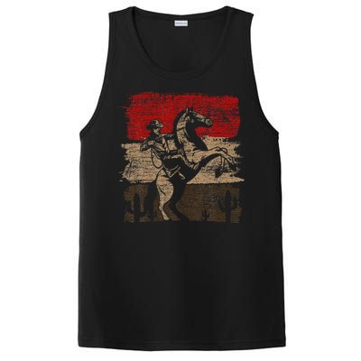 Retro Horse Riding Western Cowboy PosiCharge Competitor Tank