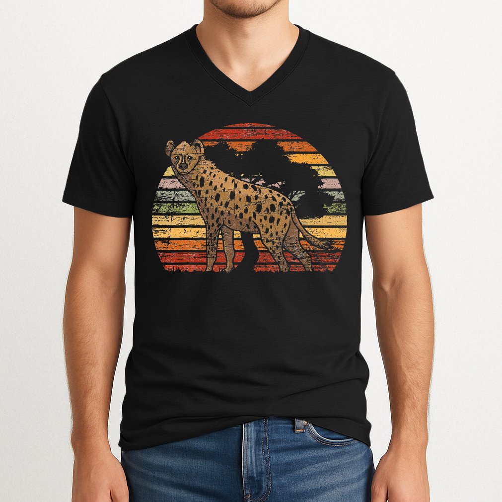 Retro Hyena V-Neck T-Shirt