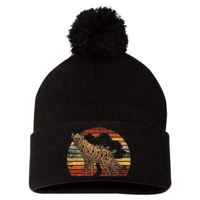 Retro Hyena Pom Pom 12in Knit Beanie